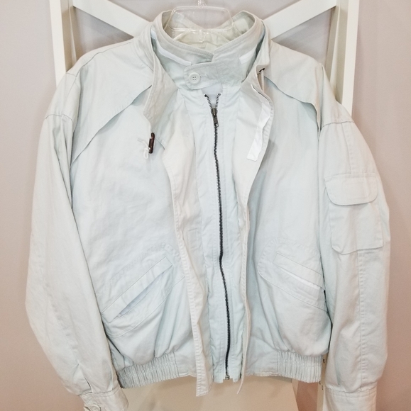 Holt Renfrew Bomber Light Khaki Jacket Medium - Picture 8 of 14